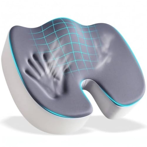 Sitzkissen Orthopädisch, Ergonomisches Sitzkissen, Steißbeinkissen (Grau)