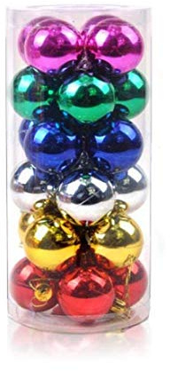 Ectkuee Ø 4 cm / 24pcs Stücke Weihnachtskugeln Set Deko Bunt glänzend Weihnachtsbaum Schmuck Anhänger Weihnachten Neujahr Gemischt