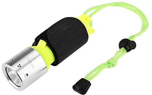 Zerodis Wasserdichte Tauchlampe mit 3 Modi, T6 LED, Aluminiumlegierung, für Tauchen, Schwimmen, Wandern & mehr (Batterie nicht enthalten)