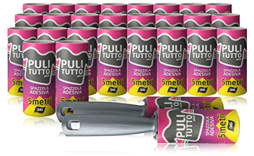 Levapelucchi. Set spazzole adesive 5 metri. 28 rulli da 5 metri divisi in 36 fogli pretagliati (totale 140 metri). Spazzola adesiva. Ricambi levapelucchi. Ottime per togliere i peli di cane e gatto.