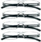 MMOWW 4er Pack randlose Lesebrille für Damen und Herren mit klarer rechteckigem Blaulicht-Blockierbrille (4 Schwarz, 1,0)