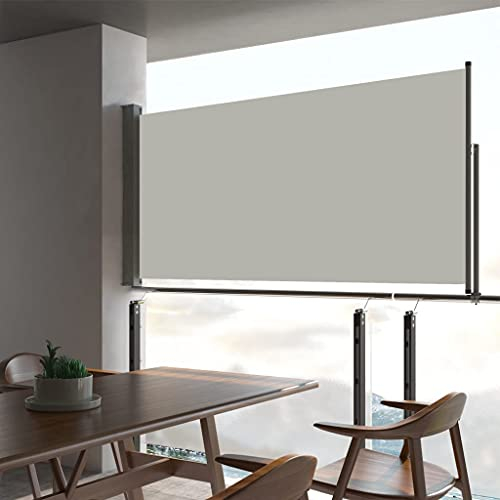 Annlera Ausziehbare Seitenmarkise 80x300 cm Creme Sichtschutz Ausziehbar Balkon Seitenmarkise Seiten Markise Aussen Sichtschutz Seitenmarkise für Balkon/Terrasse Beschattung & Privatsphäre Schutz
