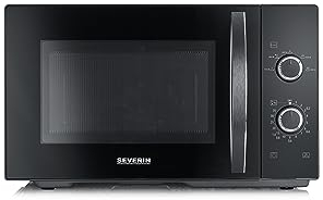 SEVERIN Mikrowelle Solo, Mikrowellengerät zum Auftauen und Erhitzen, Mikrowelle mit Drehteller für gleichmäßige Wärmeverteilung, 25 L Kapazität, schwarz, MW 7888