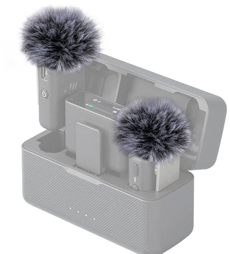 SUNMON DJI Mic Windscreen Furry Foam - DJI Wireless Mic Outdoor Microphone Cover Muff Pop Filter Noise Reduction, Mic Covers for DJI Microphone Wireless(2 PC)