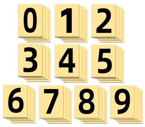 Goiern 40 Stück Schwarz Zahlen Aufkleber 10 x 5 cm Vinyl Reflektieren Wasserdicht Klebezahlen 0-9 Briefkasten Adresse Nummer Hausenummer Selbstklebend