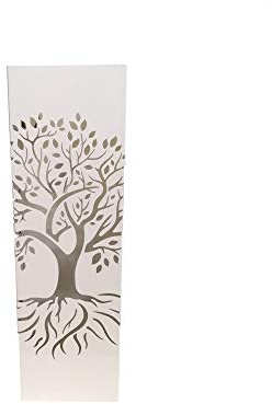 Paraguero arbol de la Vida Blanco Metal 15.5x15.5x49 cm con Gancho para Paraguas pequeños y Bandeja recogeaguas