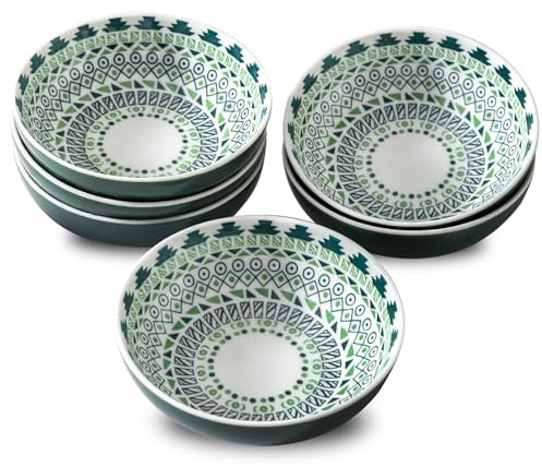 Howise Set of 6 Deep Soy Sauce Dishes, 3.7 inch Ceramic Dipping Bowls 4 oz Small Dip Bowls Sauce cups for Condiment Sushi Bowl, Mini Bowl for Side Dish, Ketchup, Soy Appetizer Plates