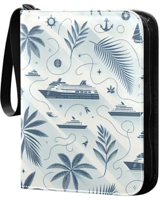 YANENDIE Cruise Ships Card Binder 4-Pockets, 400 Pockets Card Holder with 50 Removable Sleeves, Trading Card Collector Zipper Album Holder, Collector Album