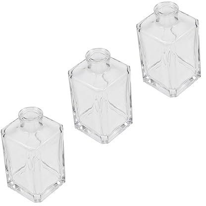 HOLIDYOYO 3pezzi Bottiglie Vuote in Vetro Trasparente per Diffusore Aroma con Design Elegante Riutilizzabili per Oli Essenziali e Decorazione da Tavolo per Profumazione Interna e Regalo