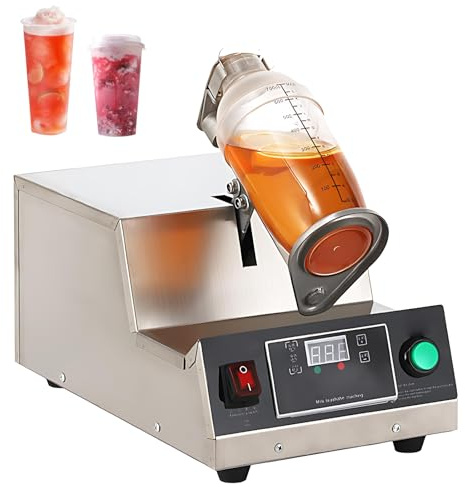 Batidora Eléctrica de Té con Leche, Máquina Automática para Cocteles de 140W con Panel de Control Inteligente, Temporización de 0-180 s, Batidora de Té con Burbujas, Capacidad de 350-700 ml