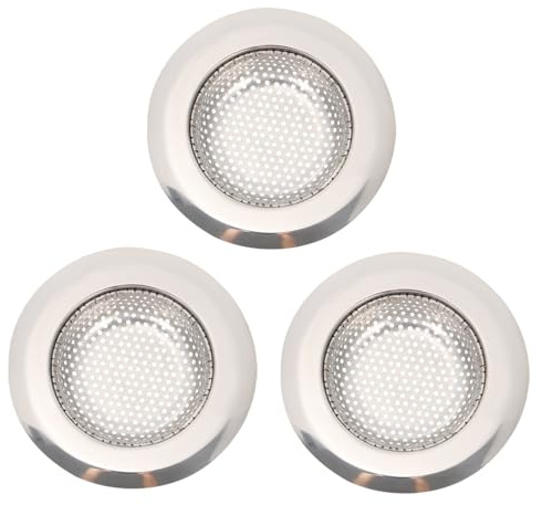 FUTUREORYY 3 pièces Filtre Évier Cuisine Inox Anti-colmatage Crépine Perforée pour Évacuation Lavabo et Salle de Bain Tamis Facile à Nettoyer