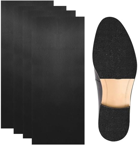 4 Pezzi Suole Antiscivolo Adesive per Scarpe – Protezioni in Gomma per Suola, Riduzione Rumore Tallone, Adesivi Antiscivolo per Tacchi Alti, Stivaletti, Scarpe da Uomo e Donna (25X10cm)
