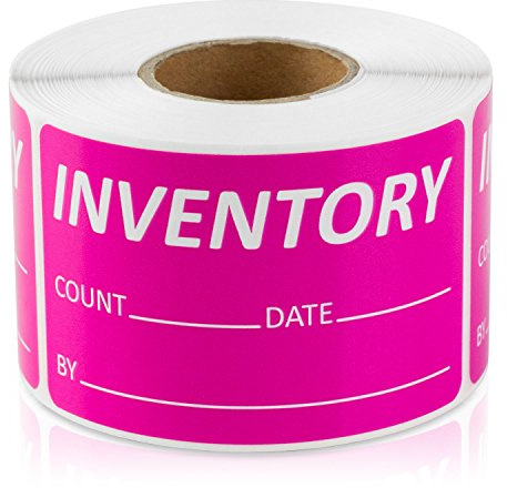 Inventory Labels (2.5 x 1.5 inch, Bright Pink - 300 Labels) Inventory Count Writable Stickers for Inventory Management or Inventory Control