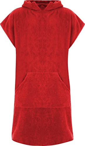 Adore 100% Cotton Hooded Changing Robe Red L/XL Poncho Towel