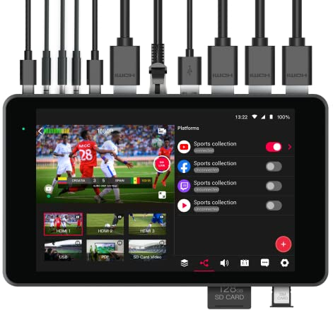 YOLOLIV YoloBox Pro, Tragbare Multi-Kamera Live Streaming Studio Encoder Recorder Switcher