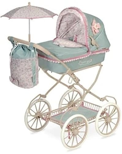 DeCuevas Chariot de poupées Provence Pliable avec Parasol 81045, Rose et Bleu