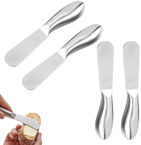 XINTANGXIA Set di 4 Coltello da Burro Coltelli Spalmatori Di Formaggio in Acciaio Inossidabile Utensile da Cucina per Tagliare o Spalmare Formaggio Burro Marmellata