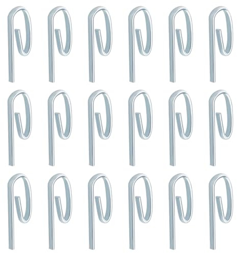 SG Store 100 ganci metallici per tenda da porta, 6 fonti, ganci scorrevoli, aste per finestre, tende da doccia, drappeggio, decorazione in argento, 25 x 10 mm