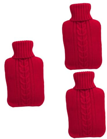 Didiseaon 3 Pièces Étui Pour Bouillotte Corps Bouillotte Couverture De Bouteille D'eau Chaude à La Main Avec Couvercle Uk Rouge Chauffe-pieds Mains Chaudes Manquer