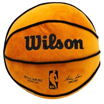 NBA Officially Licensed Shaped Cushion, Wilson Ball Design Round Cushion, Super Soft Orange Basketball Pillow, Perfect For Any Bedroom, on the Sofa 35 x 35cm