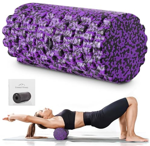 EVEREST FITNESS Faszienrolle Foam Roller 3D-Textur - 33cm Faszienrolle Wirbelsäule - Yoga Rolle Massagerolle - Fazienrolle Rücken Wirbelsäule - Faszien Rückenrolle