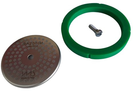 COFFEEE Underhållssats för kransdispensergrupp. N.1 tävlingsdusch Ø 57 mm + 1 underkopp 73 x 57,5 x h.8 mm med 4 slitsar 80 sh FDA-grön silikon + 1 x M5X14 TC rostfritt stål din 84 skruv