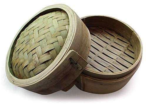 Marmite, Panier Vapeur en Bambou véritable 12/13/14 Pouces Design de Panier Traditionnel Classique Fait à la Main sans Colle pour boulettes, légumes, Poulet, Poisson (Couleur : 3 cuiseurs va