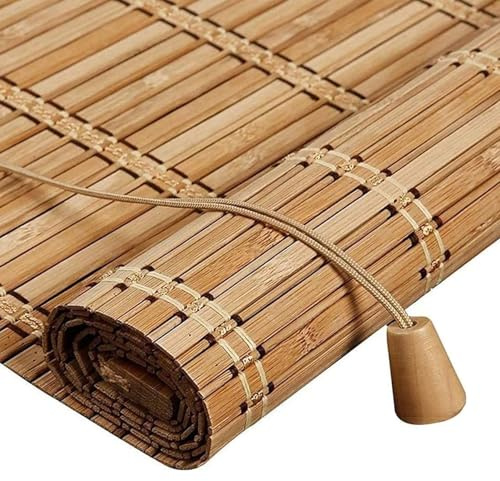 Tenda a Rullo in Bambù Naturale,Tenda a Pacchetto in Bambù per Interni | Tende Avvolgibili Traspiranti,Tende Da Finestra Tessuto a Mano,Veneziane per Finestre,Per Giardino/Veranda,Personalizzate
