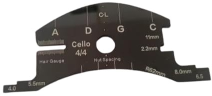 F Fityle 4/4 Cello Bridge Template Tool Music Instruments Bridge Crafting Template Maintenance, Acrylic Musical Accessory Repair Tools