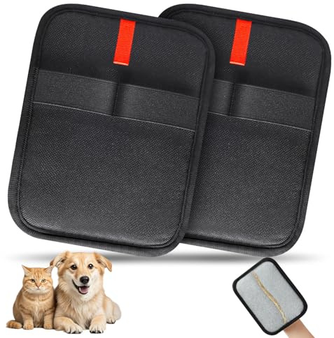 INABULETWO 2 Pcs Static Pet Hair Remover Gloves Brush, Reusable Electrostatic Upgrade Efficient Grooming Gloves Brush for Pet Hair, Cat Grooming Gloves for Hair Removal