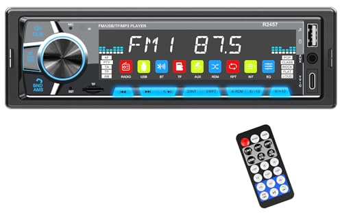 RDS Autoradio Bluetooth, CENXINY Poste Radio Voiture Bluetooth avec Port de Charge Type-C3A, FM/AM Autoradio 1DIN avec icônes de Fonction à l'écran, entrée auxiliaire, USB/Micro SD
