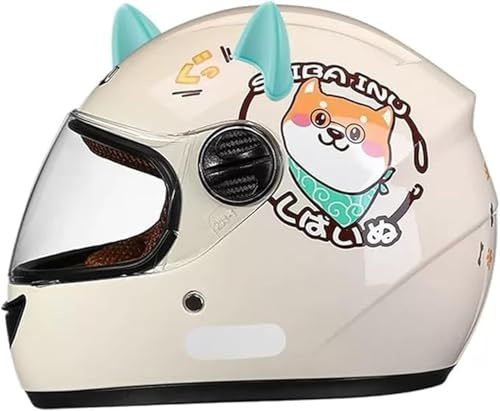 Caimcie Integralhelm für Kinder, Motorradhelm, ECE/DOT-zugelassen, Rollerhelm mit Sonnenblende und abnehmbarem Schal, Rollerhelm für Jungen und Mädchen im Alter von 3–12 Jahren H,48-54cm