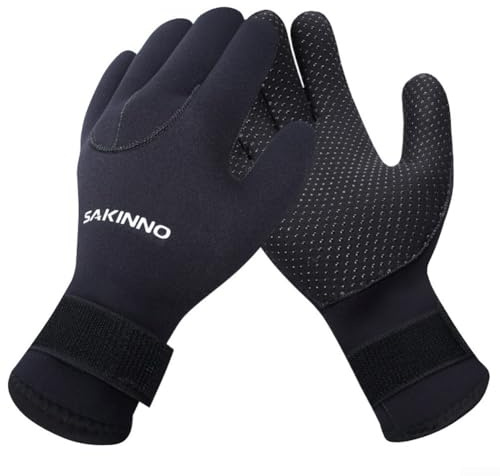 Besshepplo Guanti in neoprene da 5 mm per uomo e donna, per snorkeling, surf, muta impermeabile, protezione dal freddo, scaldamani (M)