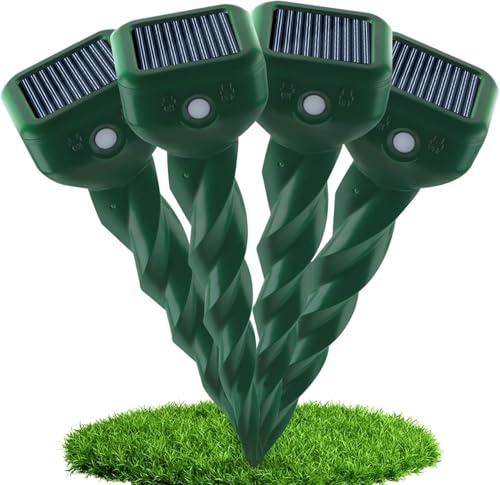TEPENAR Anti talpa 4 Pezzi Repellenti Solari - IP65 Impermeabile – Contro talpe, arvicole, serpenti, marmotte – Protettore per giardino, prato, cortile