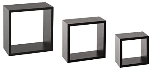 5five - 3 pequeños estantes de pared fixy cubo negro
