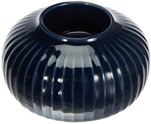 Kähler Hammershøi Tea Light Holder Round Diameter 10 cm Danish Design Handmade Blue