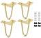 4 Stück Haarnadel Tischbeine 10cm, Modernes Metall Möbelfüße Hairpin Legs mit Bodenschonern, Austauschbare Haarnadelbeine für Schreibtisch Couchtisch Nachttisch Regal Schrank, DIY Möbelgestell Gold
