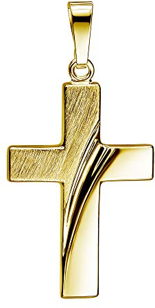 JEVELION Anhänger-Kreuz Goldkreuz für Damen, Herren und Kinder als Design Kettenanhänger 585 Gold 14 Karat