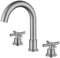 Grifo Lavabo 3 Orificios Acero Inoxidable Cepillado Frío y Frío Mango Doble Tipo Dividido Grifo de Lavabo