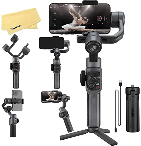 Zhiyun Smooth 5 Gimbal Estabilizador para Smartphone, Handheld 3-Axis Phone Gimbal para iPhone 13 Pro Max Mini 12 11 XS X XR 8 7 6 Plus Teléfono Celular Android, Vlogging Estabilizador, YouTube TikTok