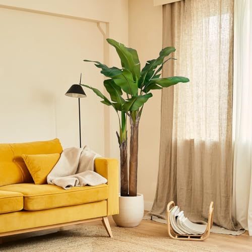 BLAINE | Banano 160cm | Piante Artificiali Decorative | Pianta Artificiale Grande | Piante Artificiali per Interni/Esterni | Pianta Artificiale Realistica Decorativa per la Casa