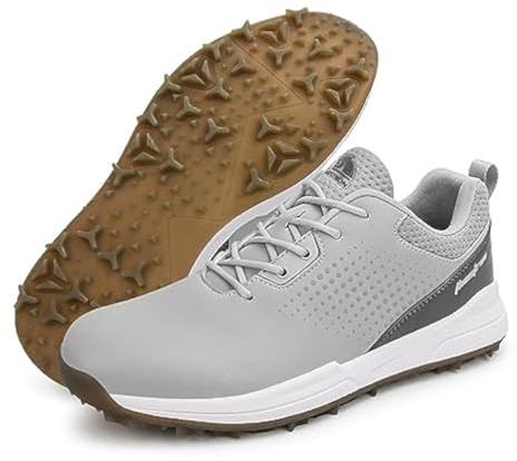 Golfskor för män, Golfstövlar i läder Business Spikeless, Klassiska Andningsbara halkfria Casual Golf Training Sneakers