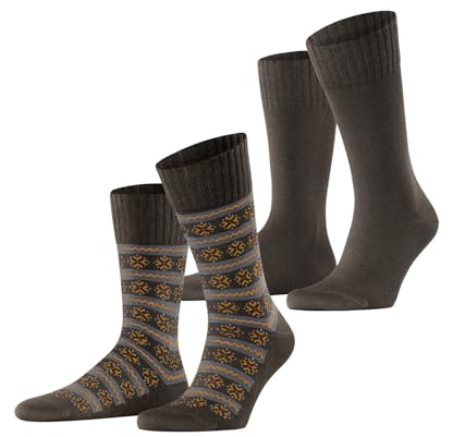 ESPRIT Men's Scandi Multipack M So Cotton Wool Patterned Socks (pack of 2)