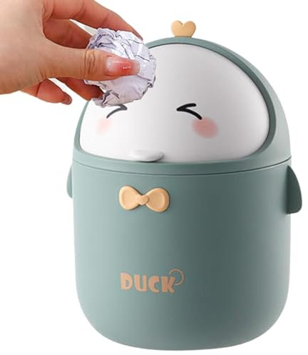Pattumiera da scrivania, cestino - contenitore per rifiuti per desktop - Pattumiera da tavolo, pattumiera da tavolo piccola con coperchio per bagno, cucina
