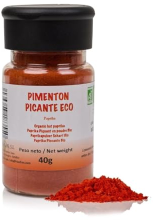FRISAFRAN | Varm Paprika Powder 40g | varmmalen paprika | varmt paprikapulver | Environmentally Friendly | Spanish Pepper | High Content of Vitamins and Minerals | Origin ★ Murcia | inga tillsatser