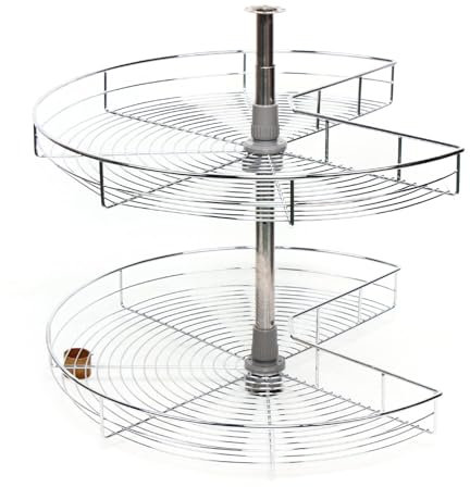 Areao Topfkarussell Küchenschrank，Küchenschrank 270° Drehboden Küchen Eckschrank，Drehkorb Karussell Schrank 71cm Höhenverstellbares Küchen Organizer