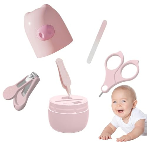 szaluyk Baby-Nagelknipser, Baby-Nagelset - Niedliche Cartoon-Tier-Baby-Fingernagelknipser - Zubehör für Mütter mit Aufbewahrungsbox, Baby-Maniküre-Set und Pediküre-Set, Baby-Nagelfeile und Pinzette
