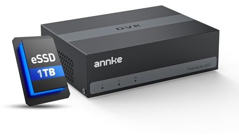 ANNKE 3K/5MP Lite DVR 4 Canales de con Detección de Personas y Vehículos, Disco Duro eSSD Integrado de 1 TB, 5 in 1 CCTV eDVR Sostenible Soporta 4 Cámaras Analógicas y 1 Cámaras IP