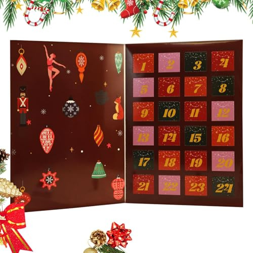 Calendario del conto alla rovescia – Scatola 'Avvento ricaricabile, contenitore per dolcetti festivi, design festivo, idea creativa di decorazione per le vacanze | regalo per conto alla rovescia