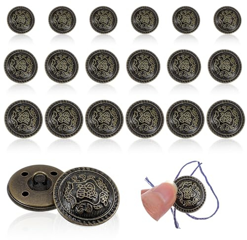 18 stycken metallknappar, blazer, knappar, vintage, antika knappar, metallknappar för blazer, kostymer, uniform, 18 mm, 20 mm, 25 mm
